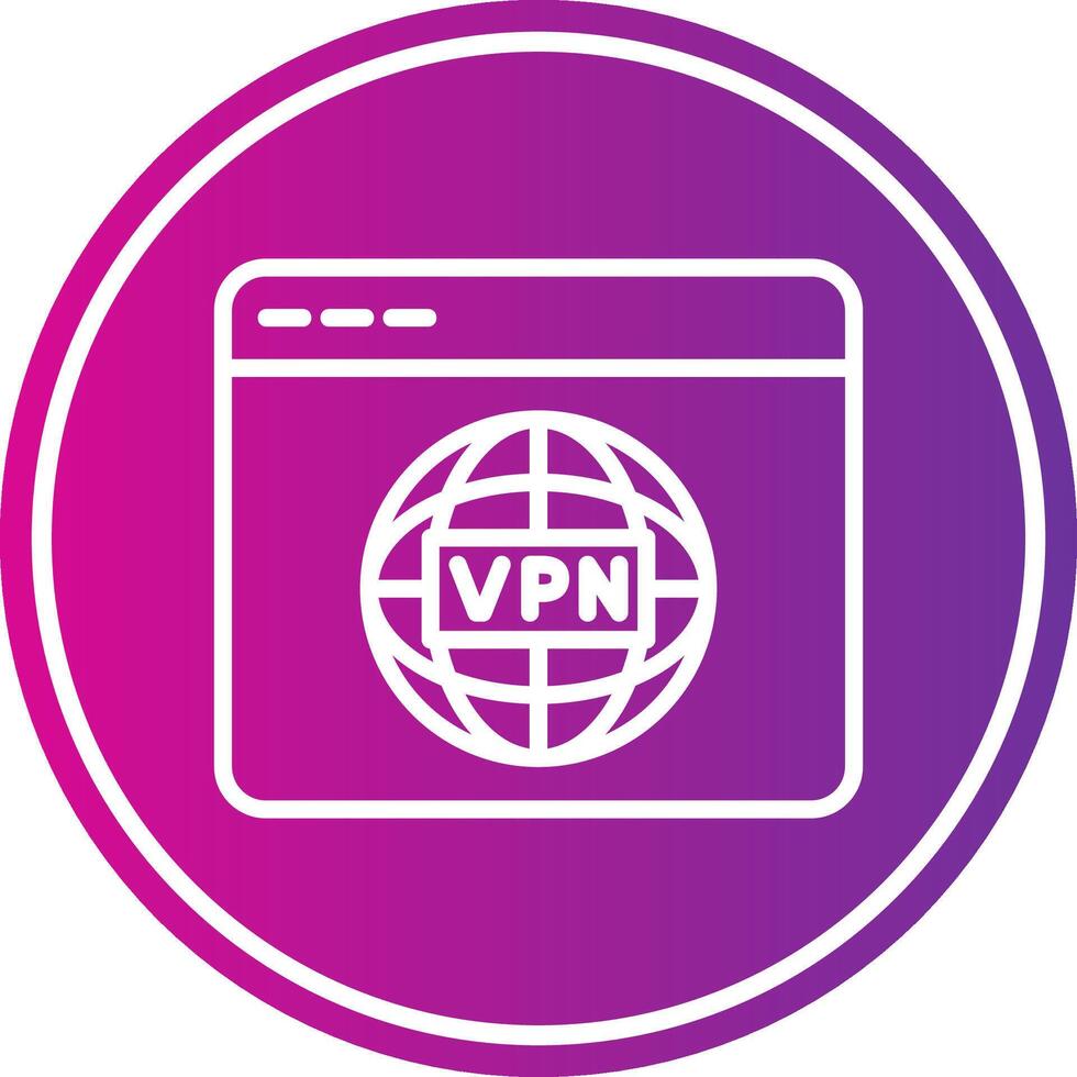 VPN Line Gradient Circle Icon vector