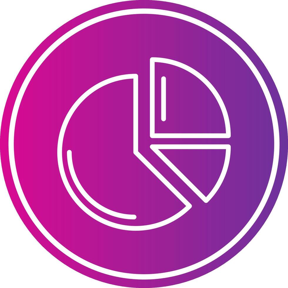 Pie Chart Line Gradient Circle Icon vector