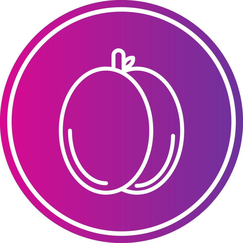 Apricot Line Gradient Circle Icon vector
