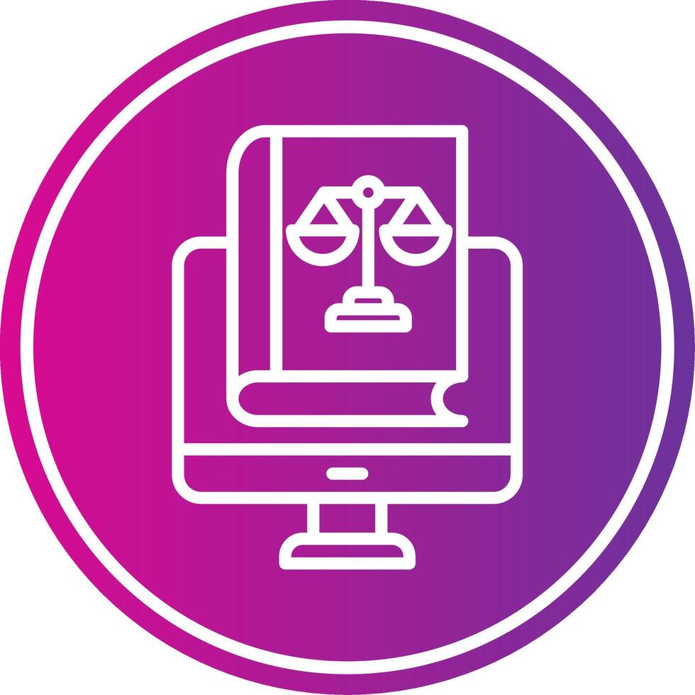 Online Book Line Gradient Circle Icon vector
