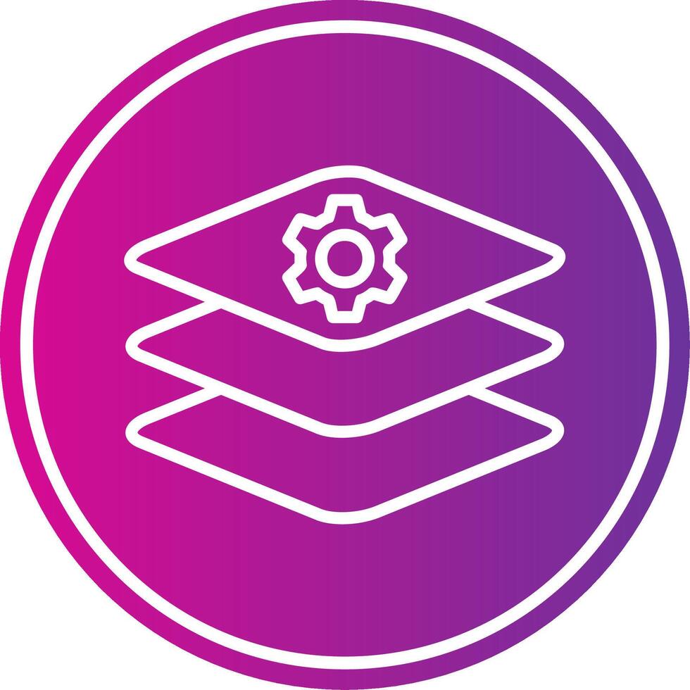 Layers Line Gradient Circle Icon vector