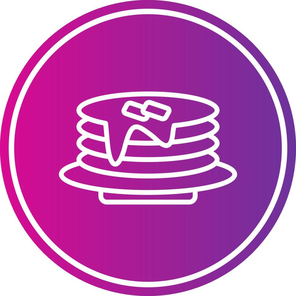 Pan Cake Line Gradient Circle Icon vector