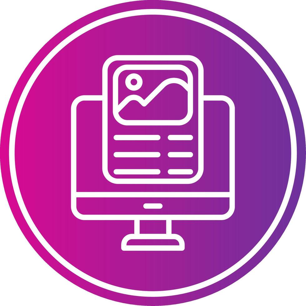 Statics Line Gradient Circle Icon vector