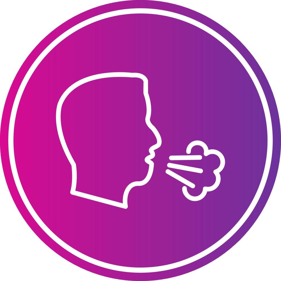 Dry Cough Line Gradient Circle Icon vector
