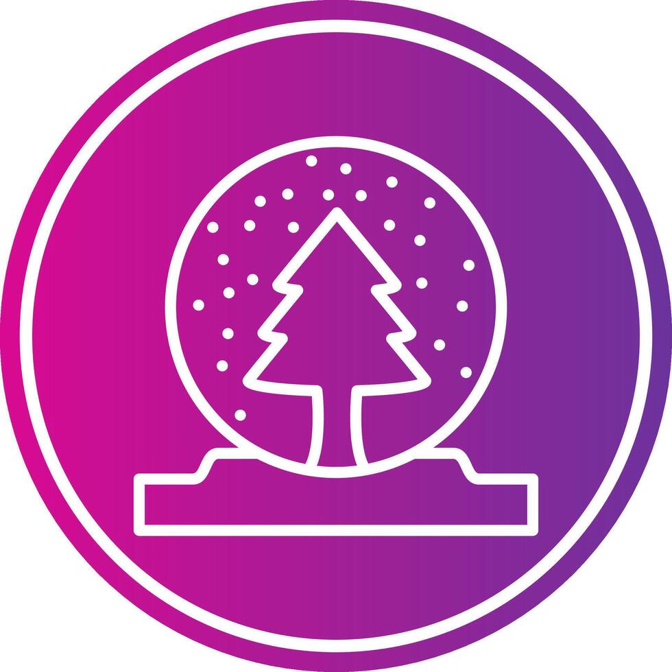 Snow Globe Line Gradient Circle Icon vector