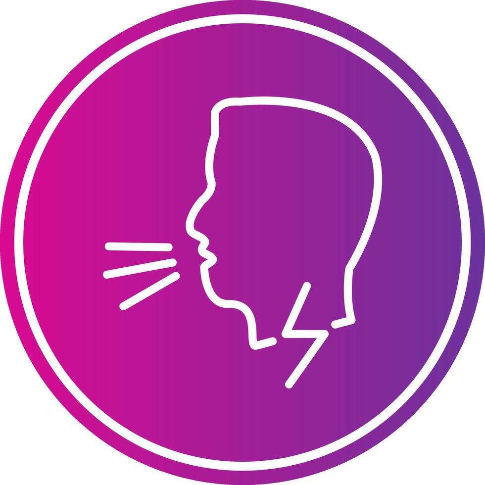 Difficult Breathing Line Gradient Circle Icon vector