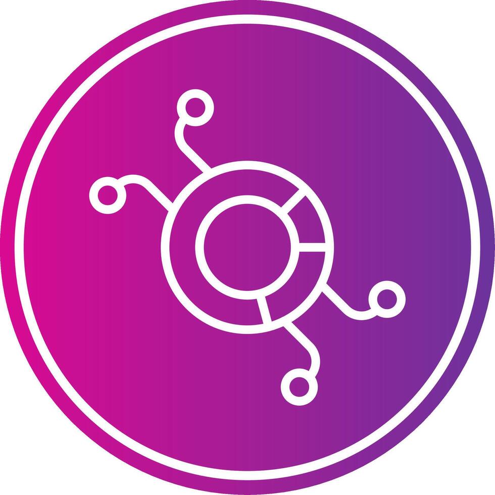 Pie Chart Line Gradient Circle Icon vector