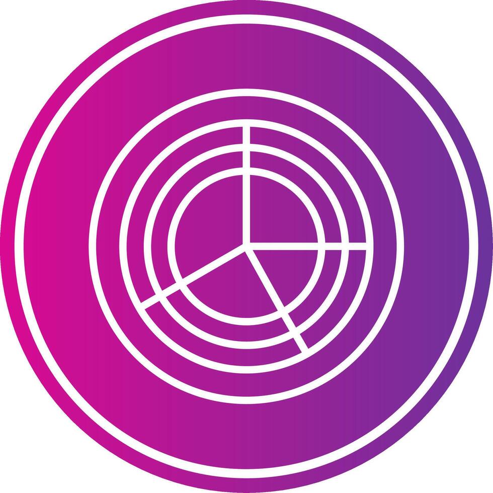 Radar Pie Chart Line Gradient Circle Icon vector