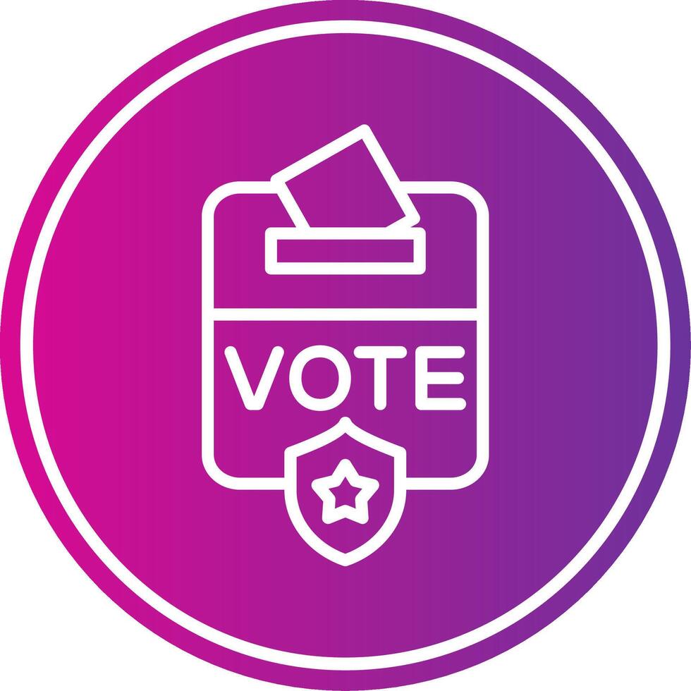 Voting Box Line Gradient Circle Icon vector