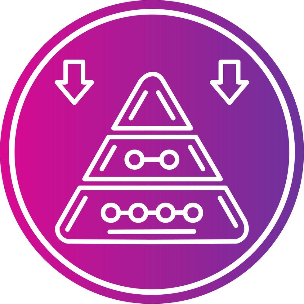 Pyramid Chart Line Gradient Circle Icon vector