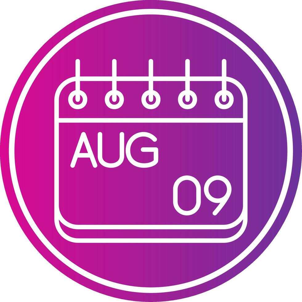 August Line Gradient Circle Icon vector