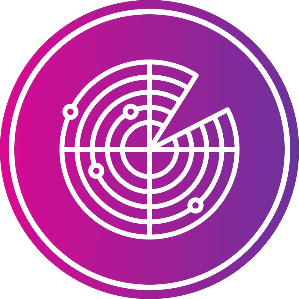 Radar Line Gradient Circle Icon vector