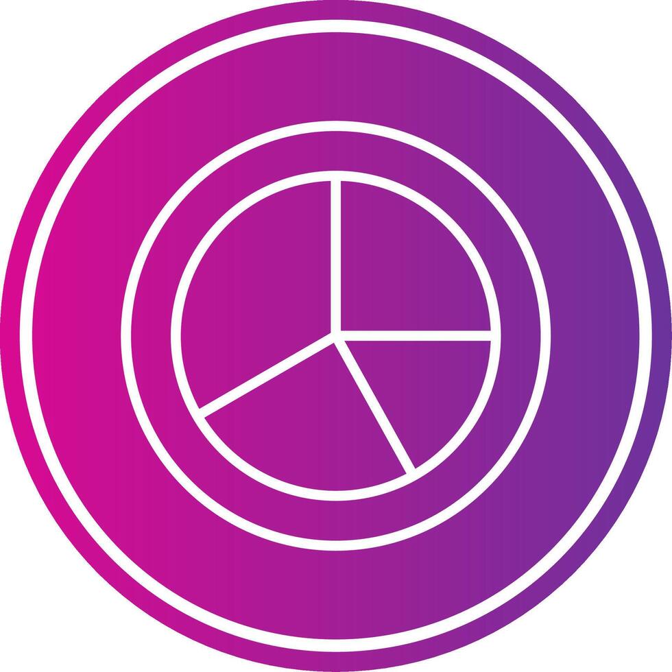 Pie Chart Pieces Line Gradient Circle Icon vector