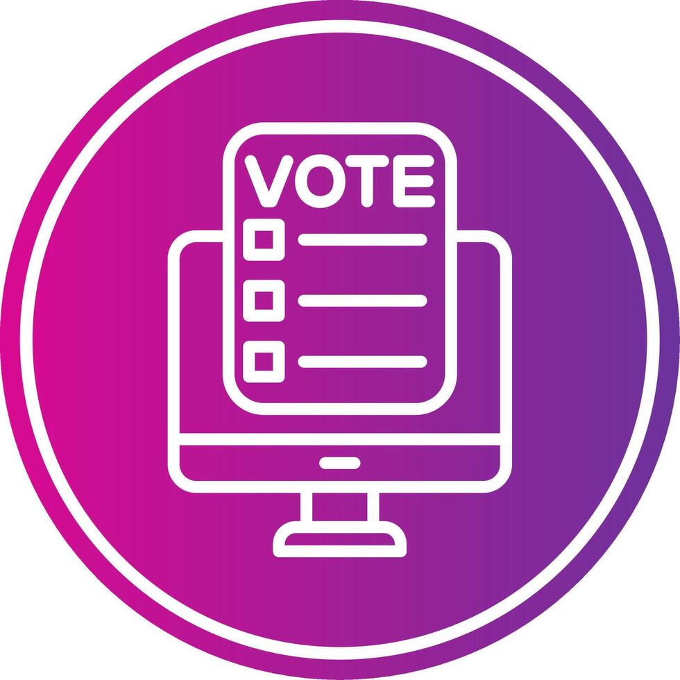 Online Voting Line Gradient Circle Icon vector