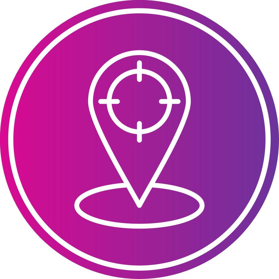 Location Marker Line Gradient Circle Icon vector