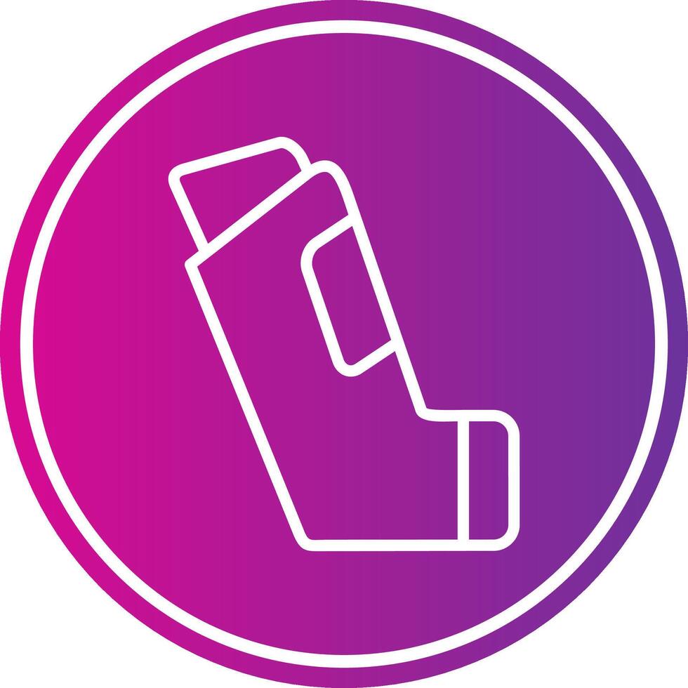 asthma Line Gradient Circle Icon vector
