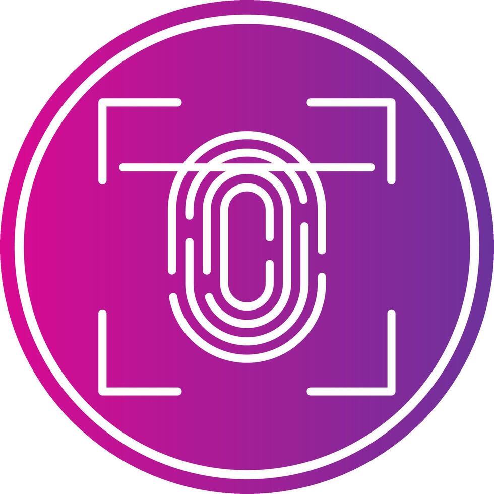 Fingerprint Scan Line Gradient Circle Icon vector