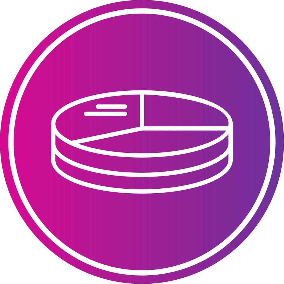 3D Pie Chart Line Gradient Circle Icon vector