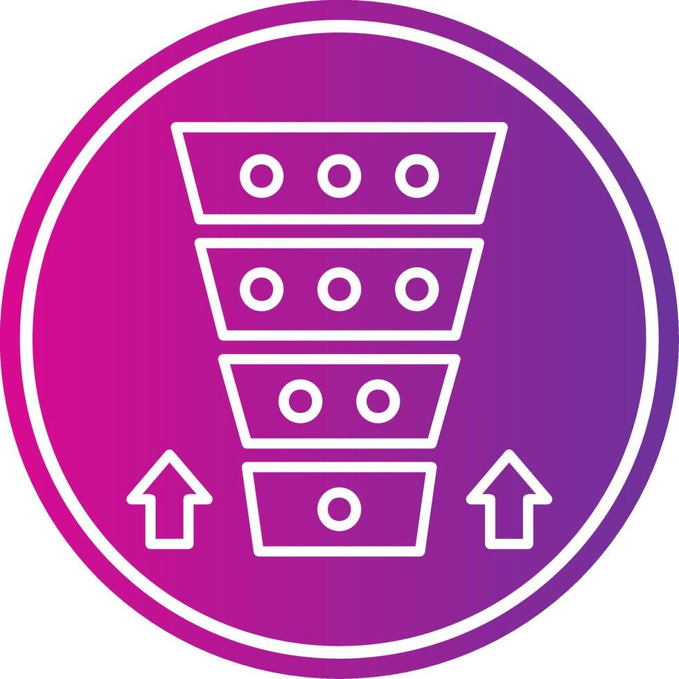 Funnel Chart Line Gradient Circle Icon vector