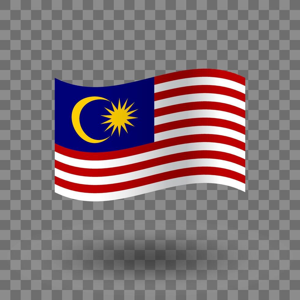 National flag of Malaysia symbol icon vector