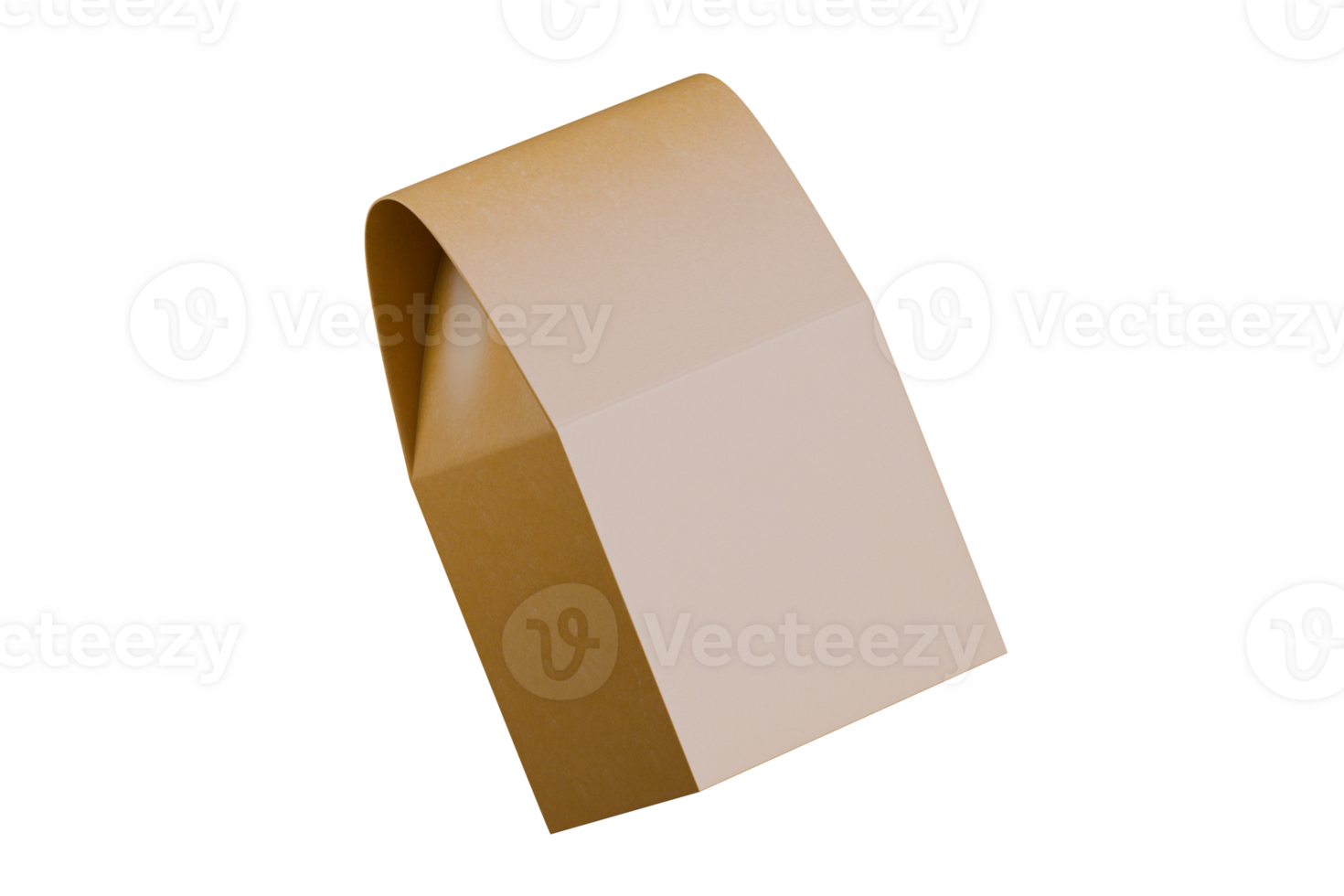 Render 3D pouch packaging brown color realistic texture png