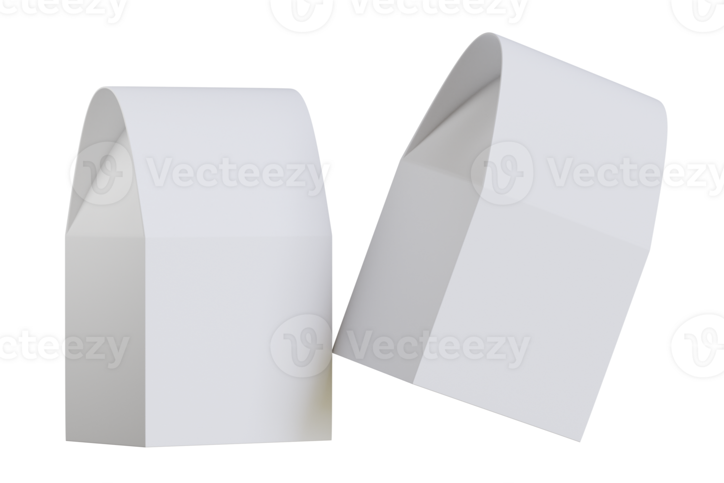 Render 3D pouch packaging white color png