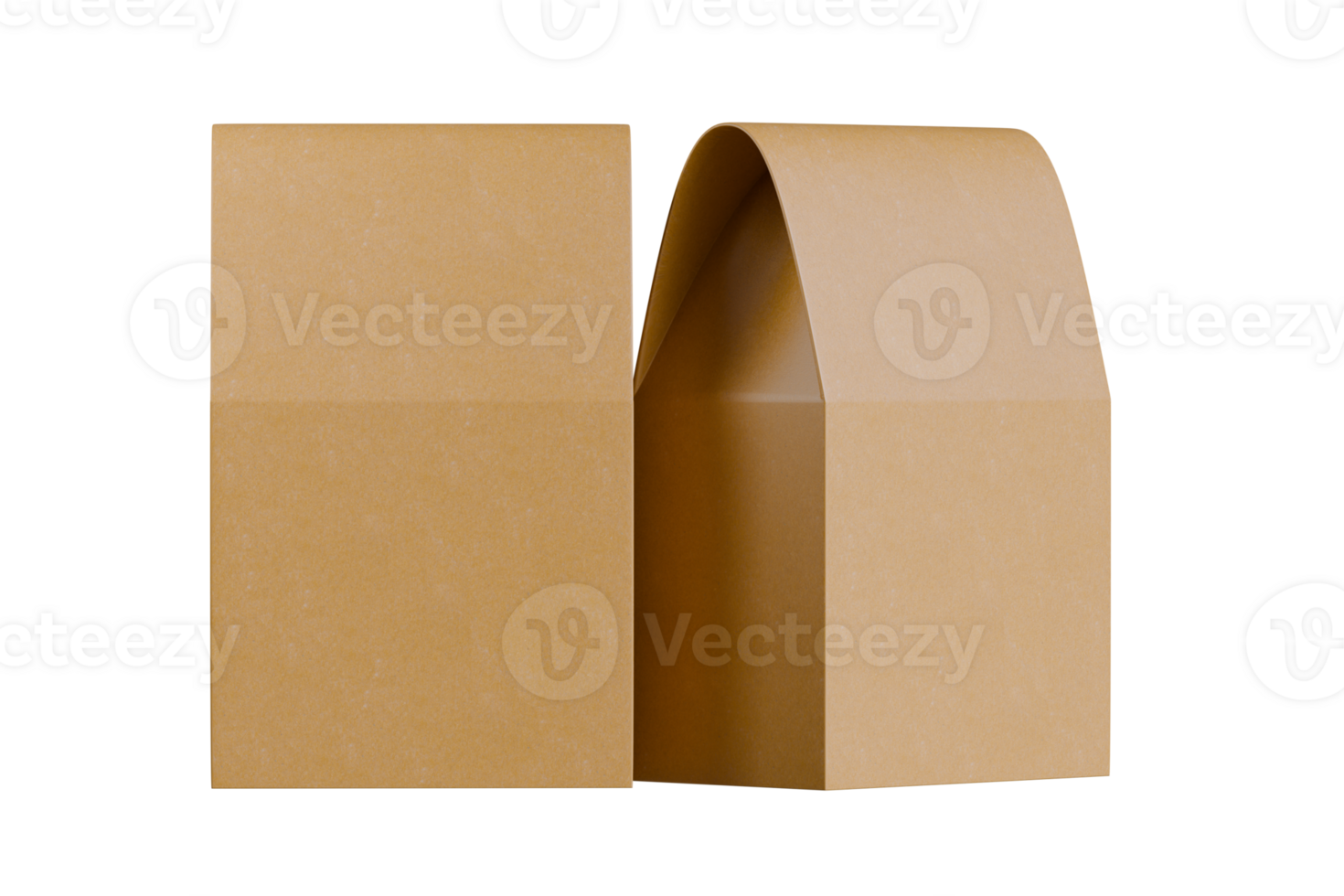 Rendering 3d pouch packaging brown color transparent background png
