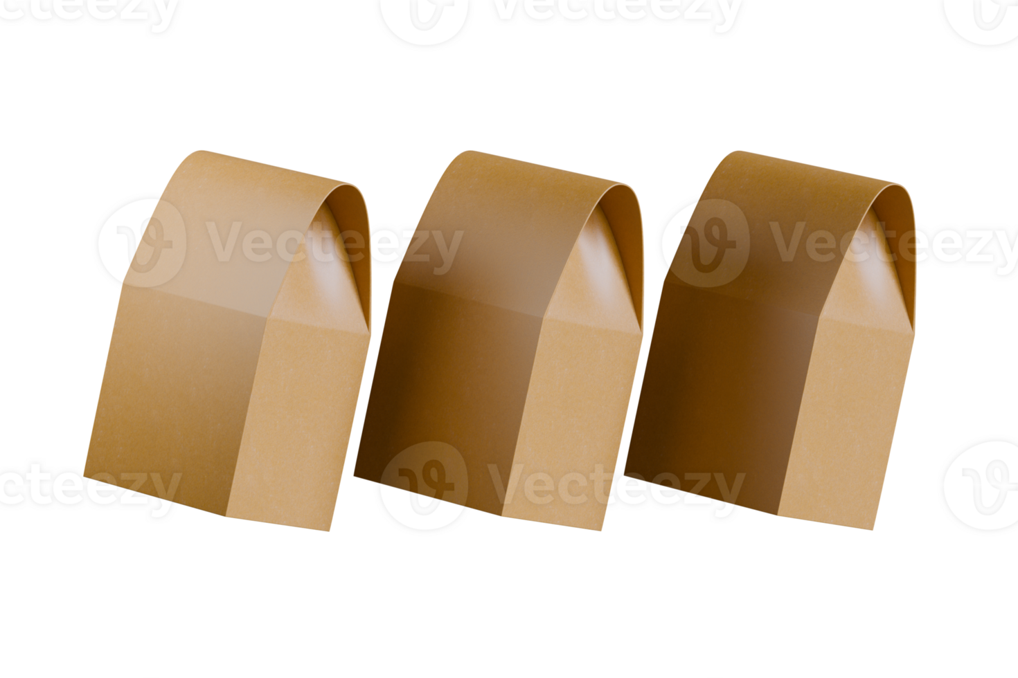 blank packaging recycle kraft paper pouch isolated on transparent background png