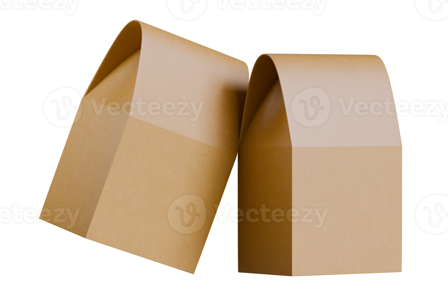 Pouch pacakging Brown color realistic render png
