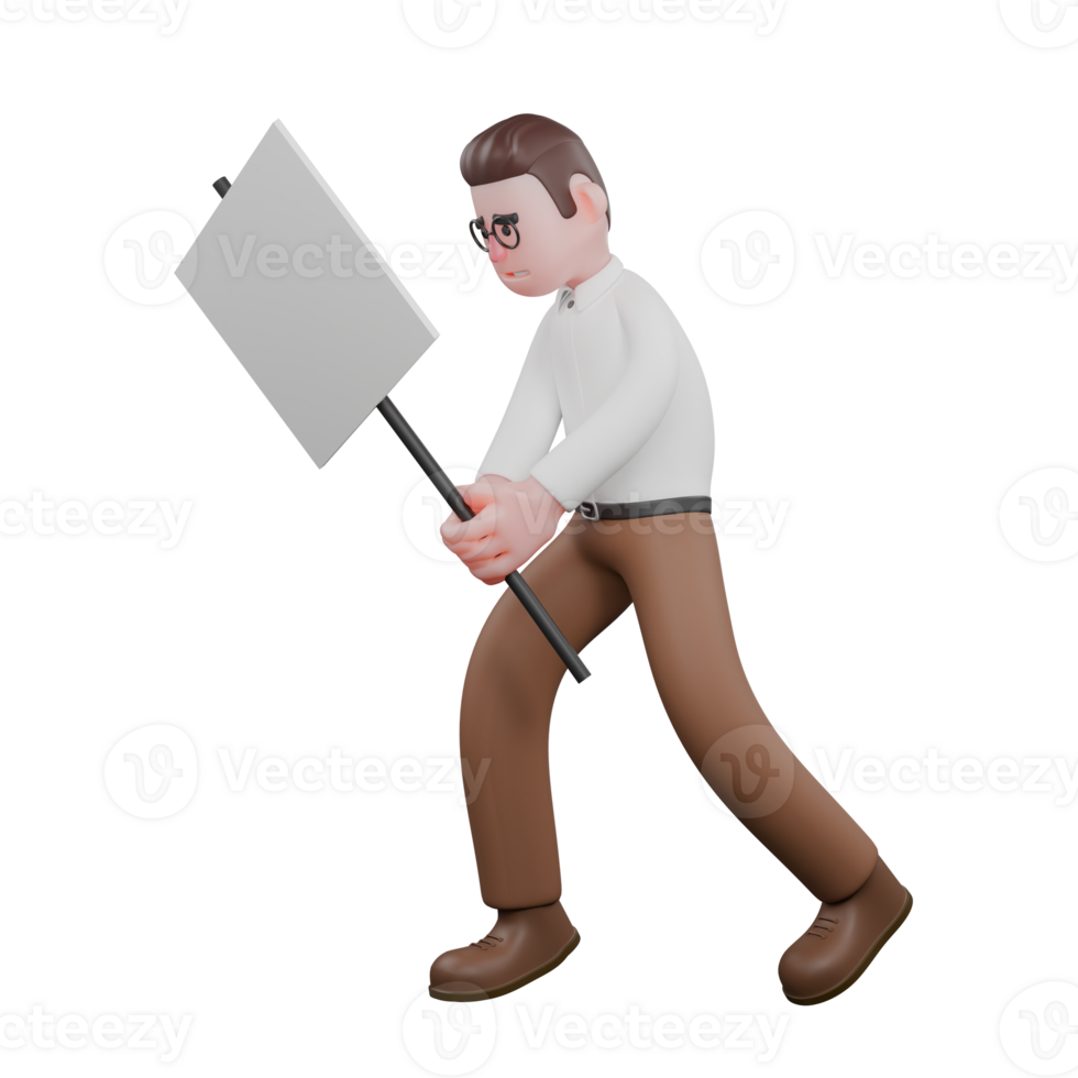 Animated Professional Sociologist. A male sociologist walks holding a whiteboard with both hands. Male Professional png