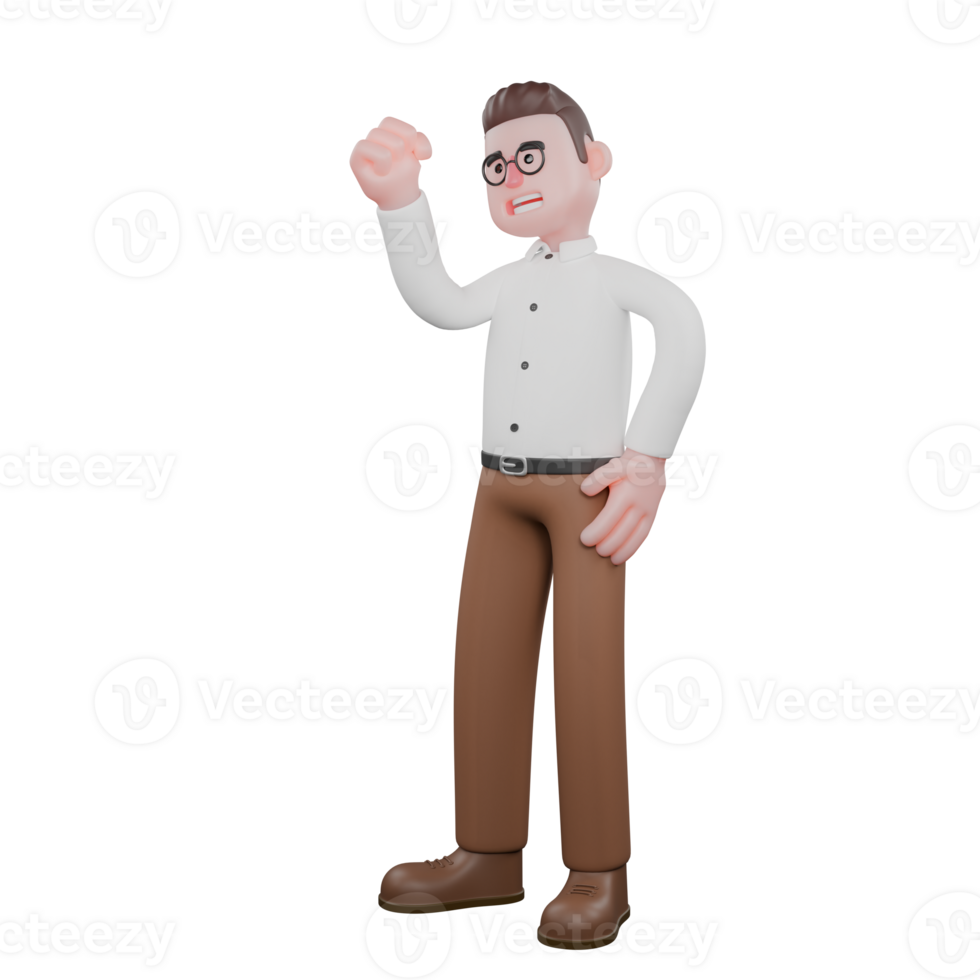 Illustrated of a Professional Sociologist. A male sociologist is standing while clenching his fists. Male Professional png