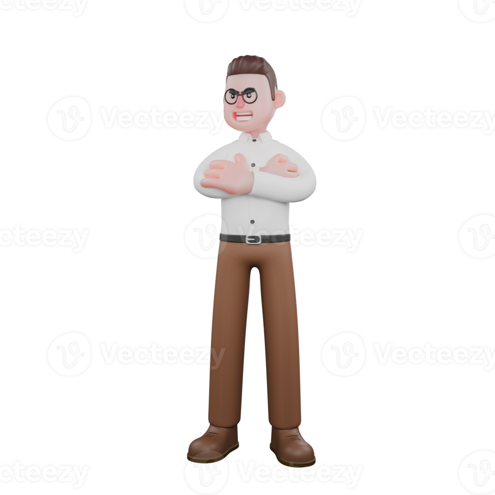Illustrated of a Professional Sociologist. A male sociologist is folding his arms. Cartoon Illustrated png