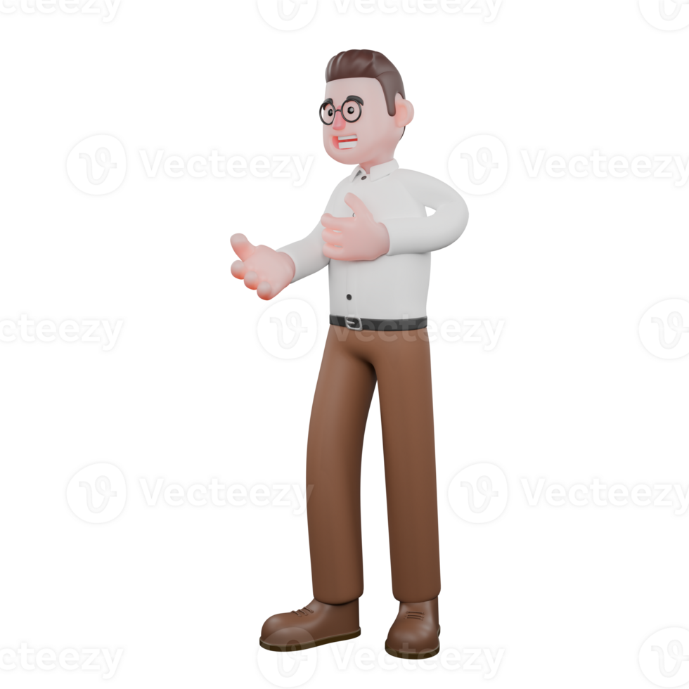 Illustrated of a Professional Sociologist. A male sociologist is standing to the right with both palms of his hands as if praying. Cartoon Illustrated png