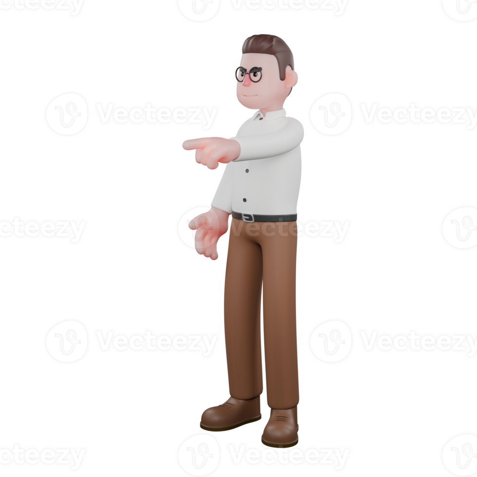 Animated Professional Sociologist. A male sociologist is standing while pointing forward. Cartoon Illustrated png