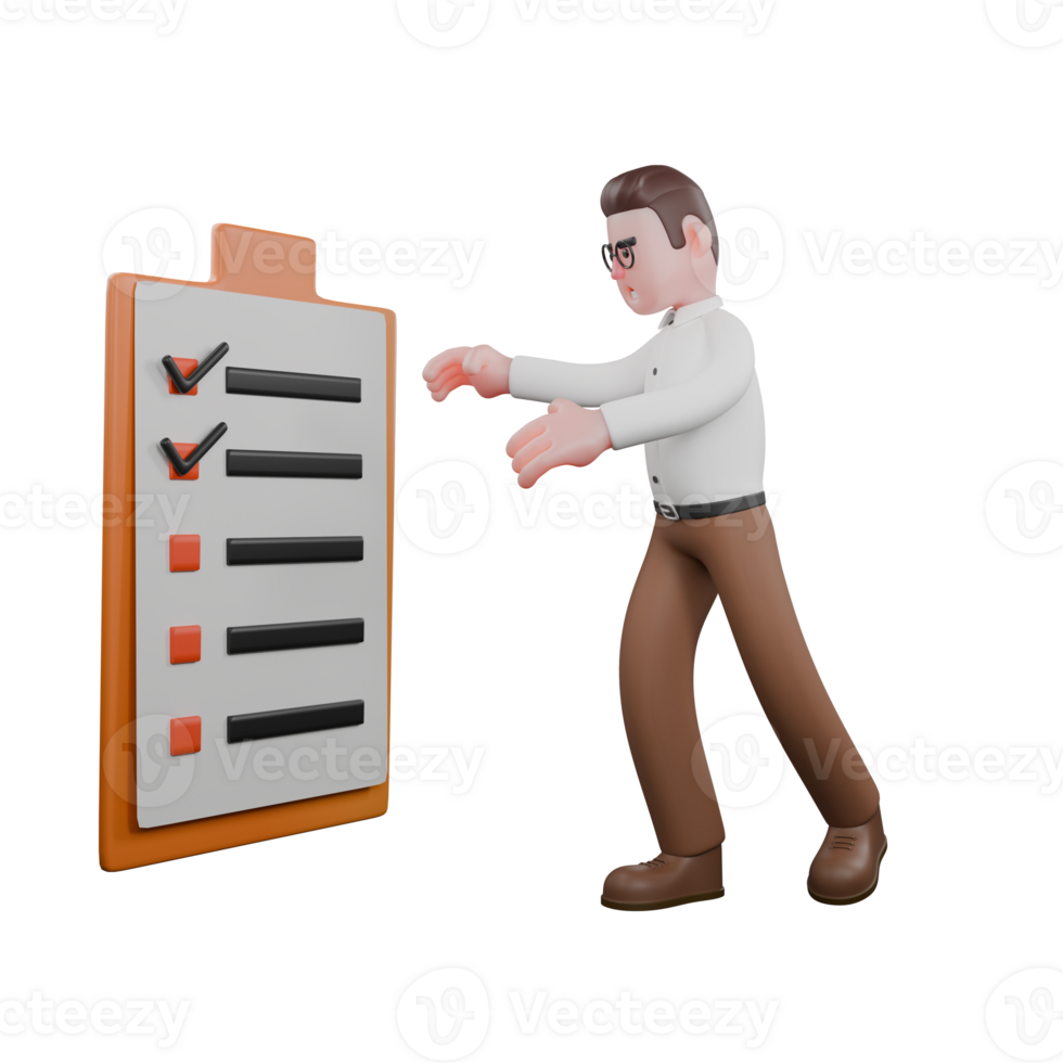 Animated Professional Sociologist. A male sociologist is walking like a zombie and wants to reach a clipboard. Male Professional png