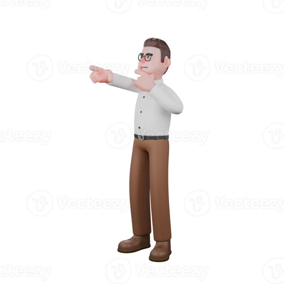 Illustrative 3D Male SociologisA male sociologist is stant. ding while clenching both his fists as if he is going to punch. Male Professional png