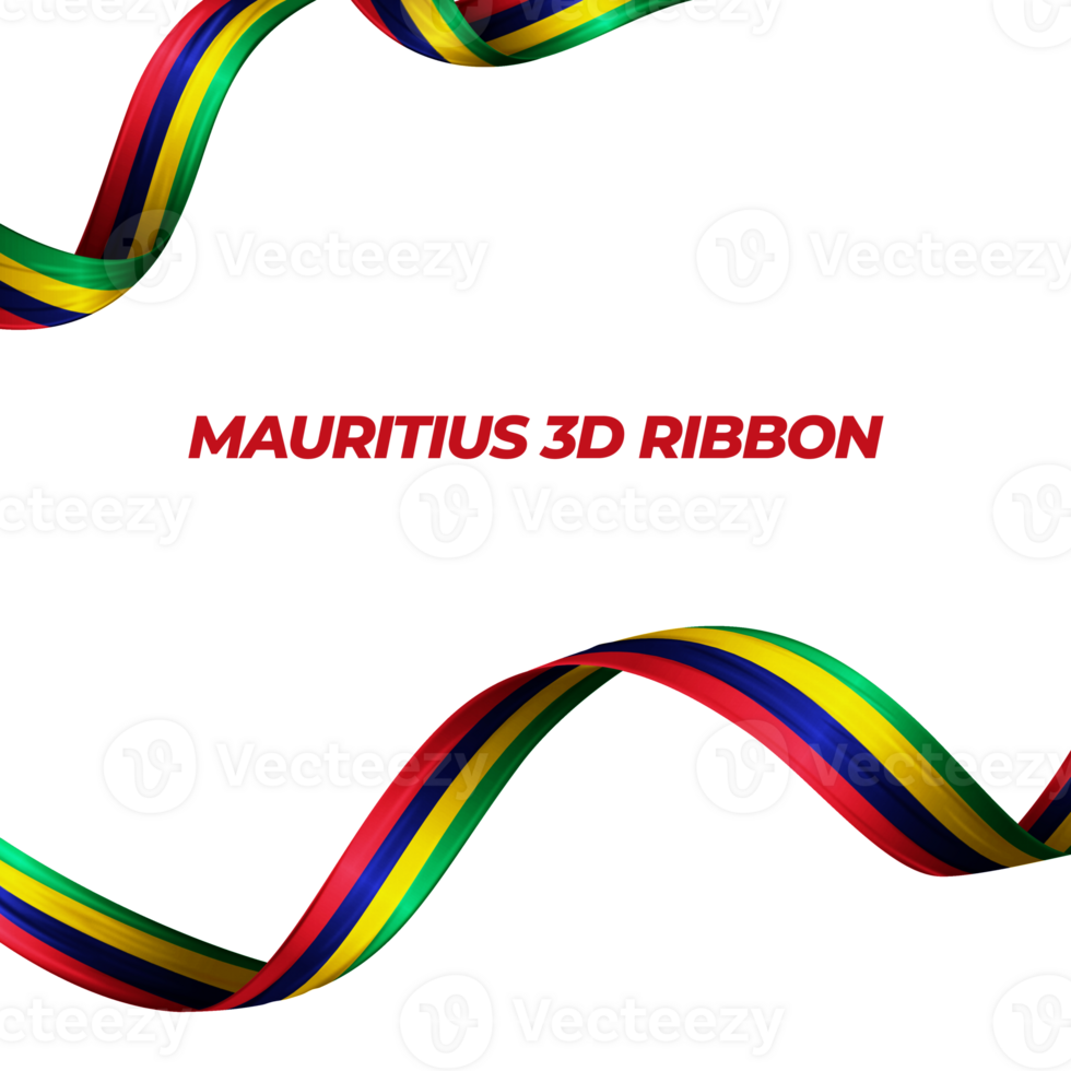 Ribbon with Mauritius flag color 3d png