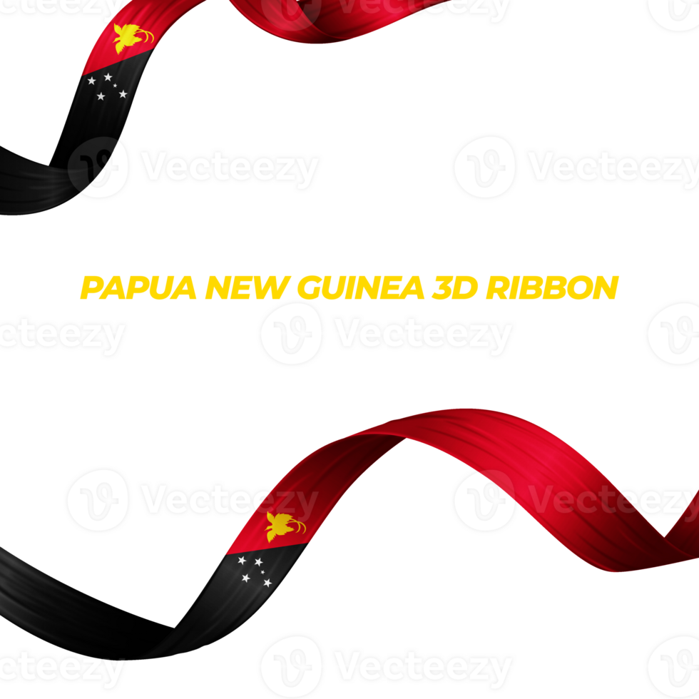 Ribbon with Papua New Guinea flag color 3d png
