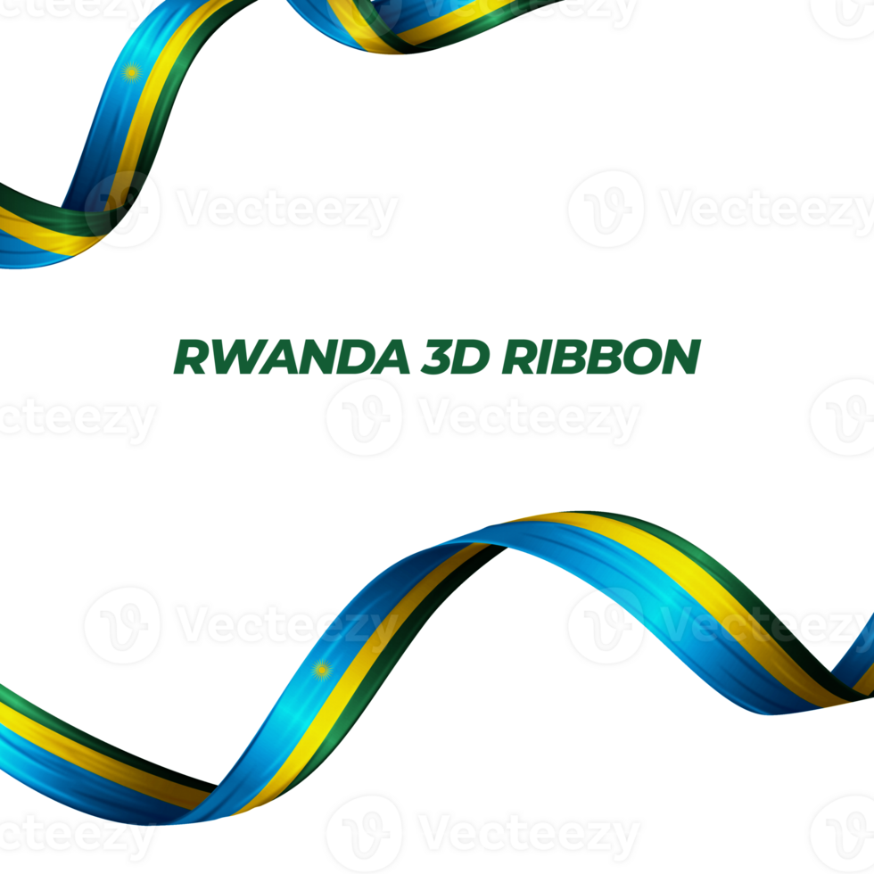 Ribbon with Rwanda flag color 3d png