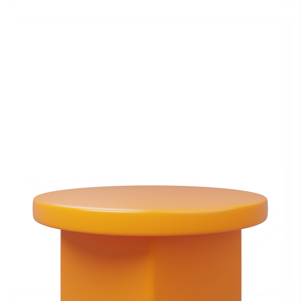 3d orange podium for product placement png
