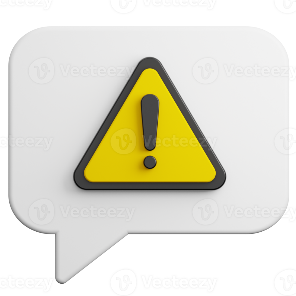 Warning Message 3D Illustration png