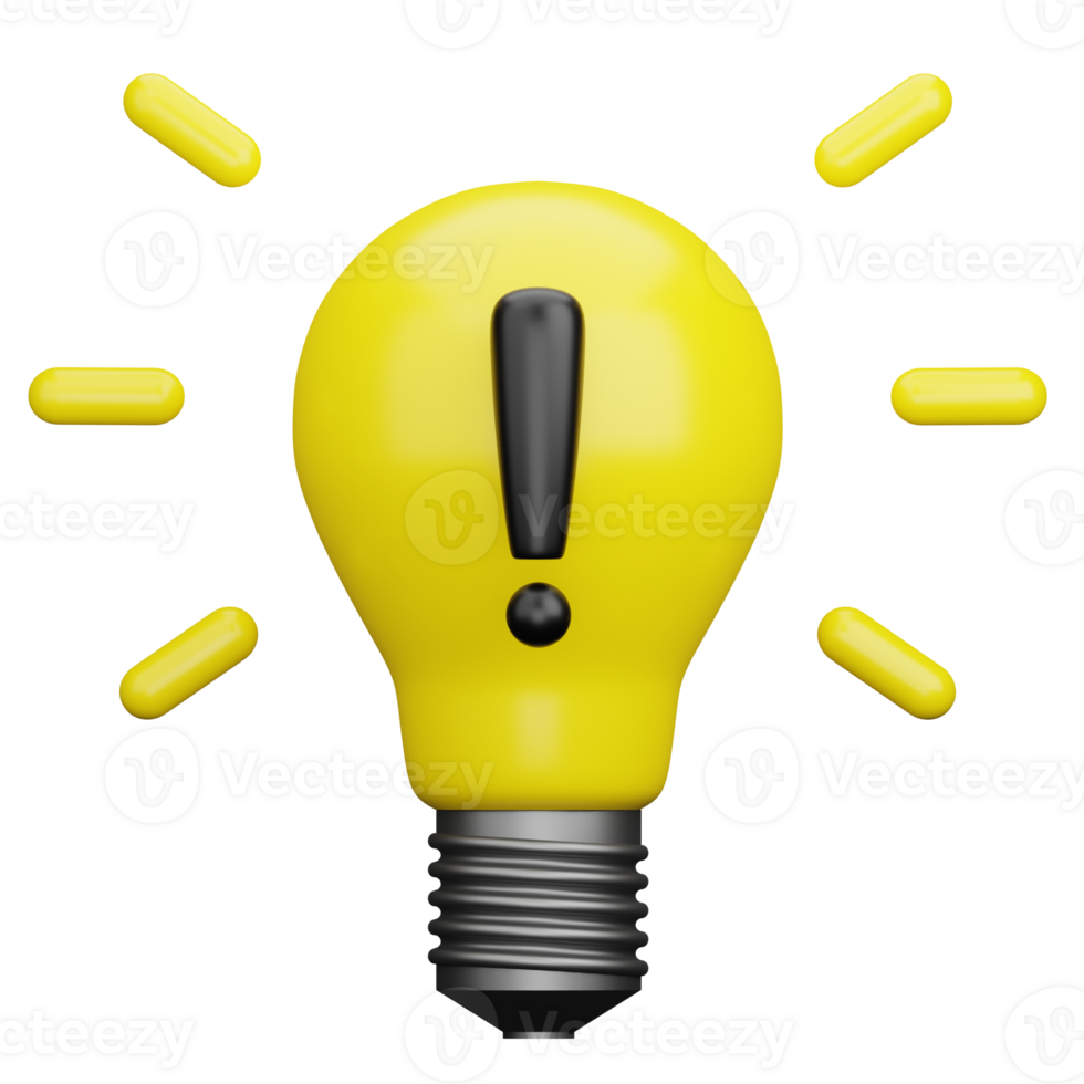 Threat Problem Lightbulb 3D Illustration png