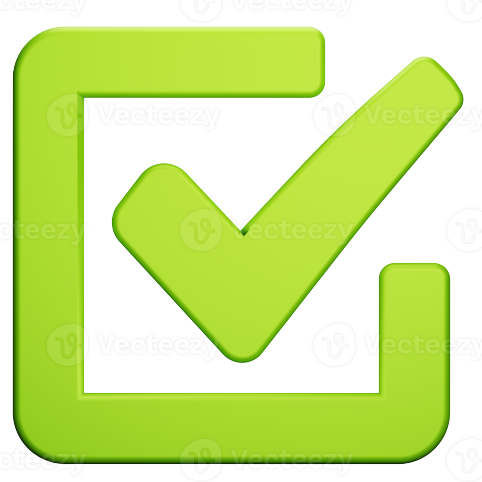 Tick Signage 3D Illustration png