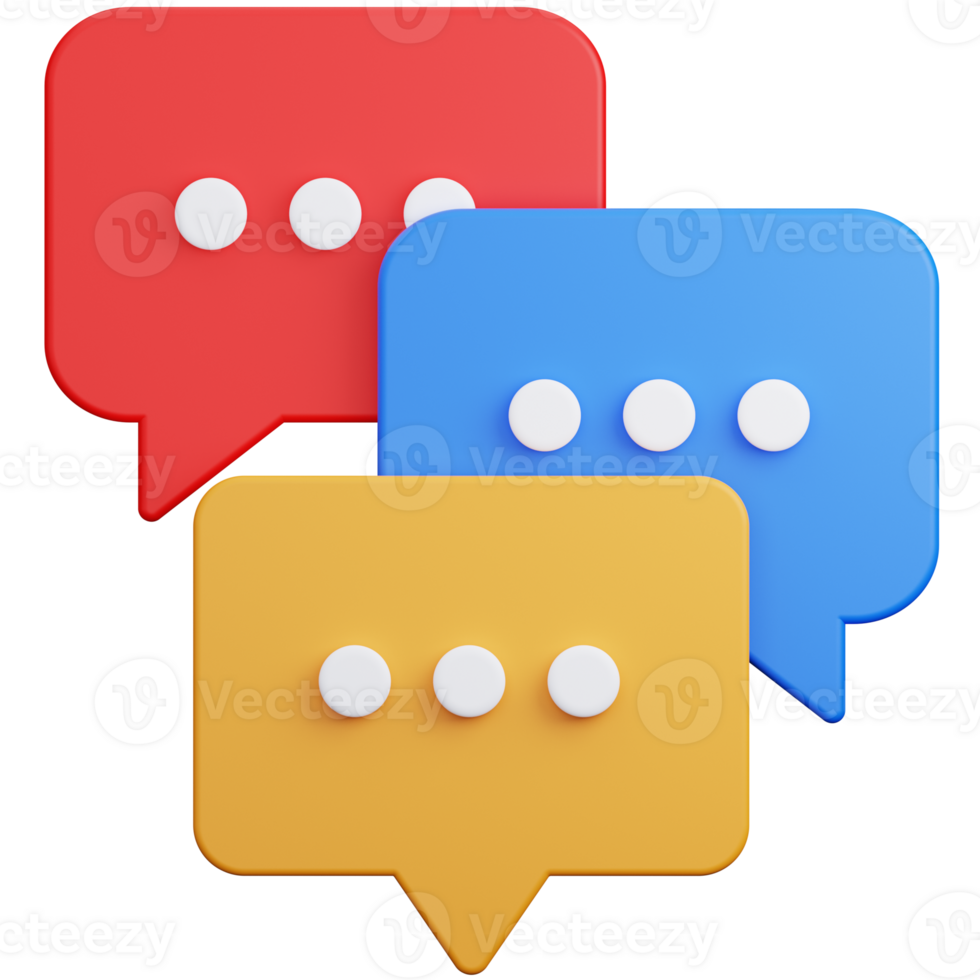Discussion Bubble Chat 3D Illustration png
