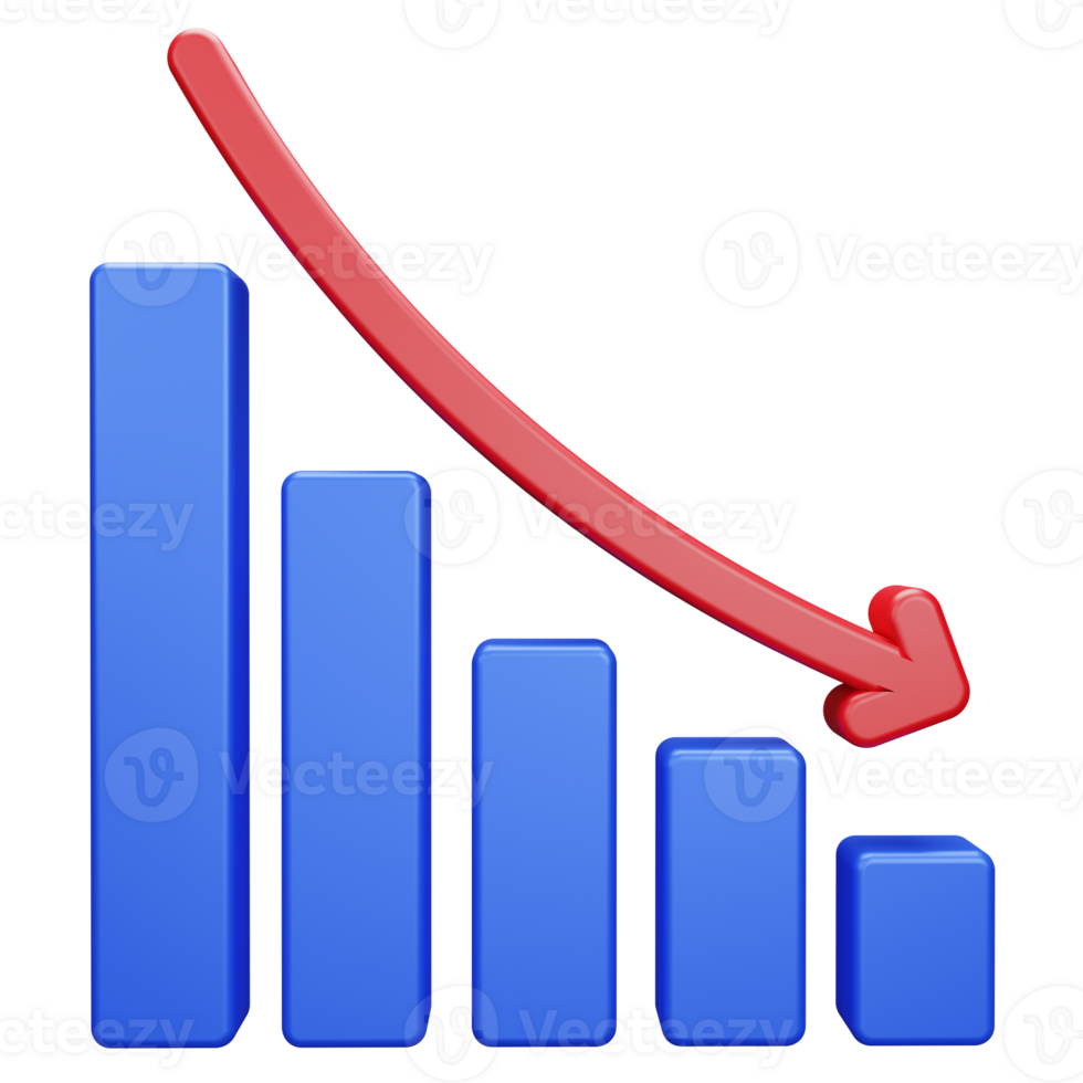 Decline Chart 3D Illustration png