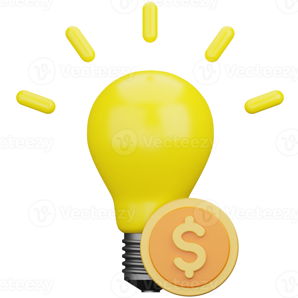 Investment Idea 3D Illustration png