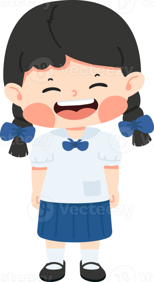 Kid cartoon girl laughing character png