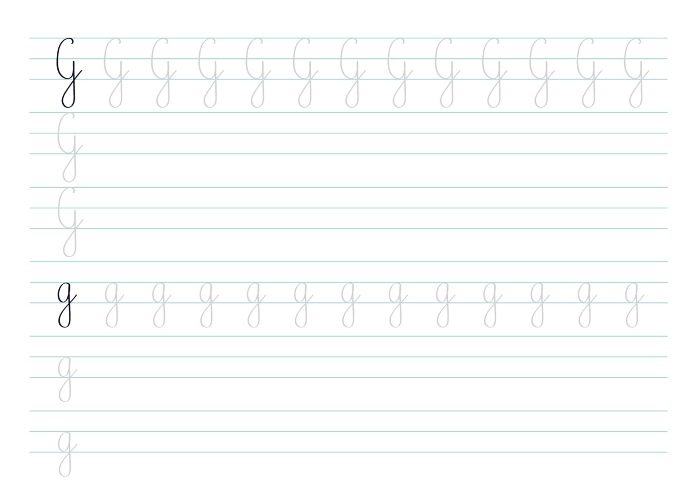 Letter G for kids to practice png