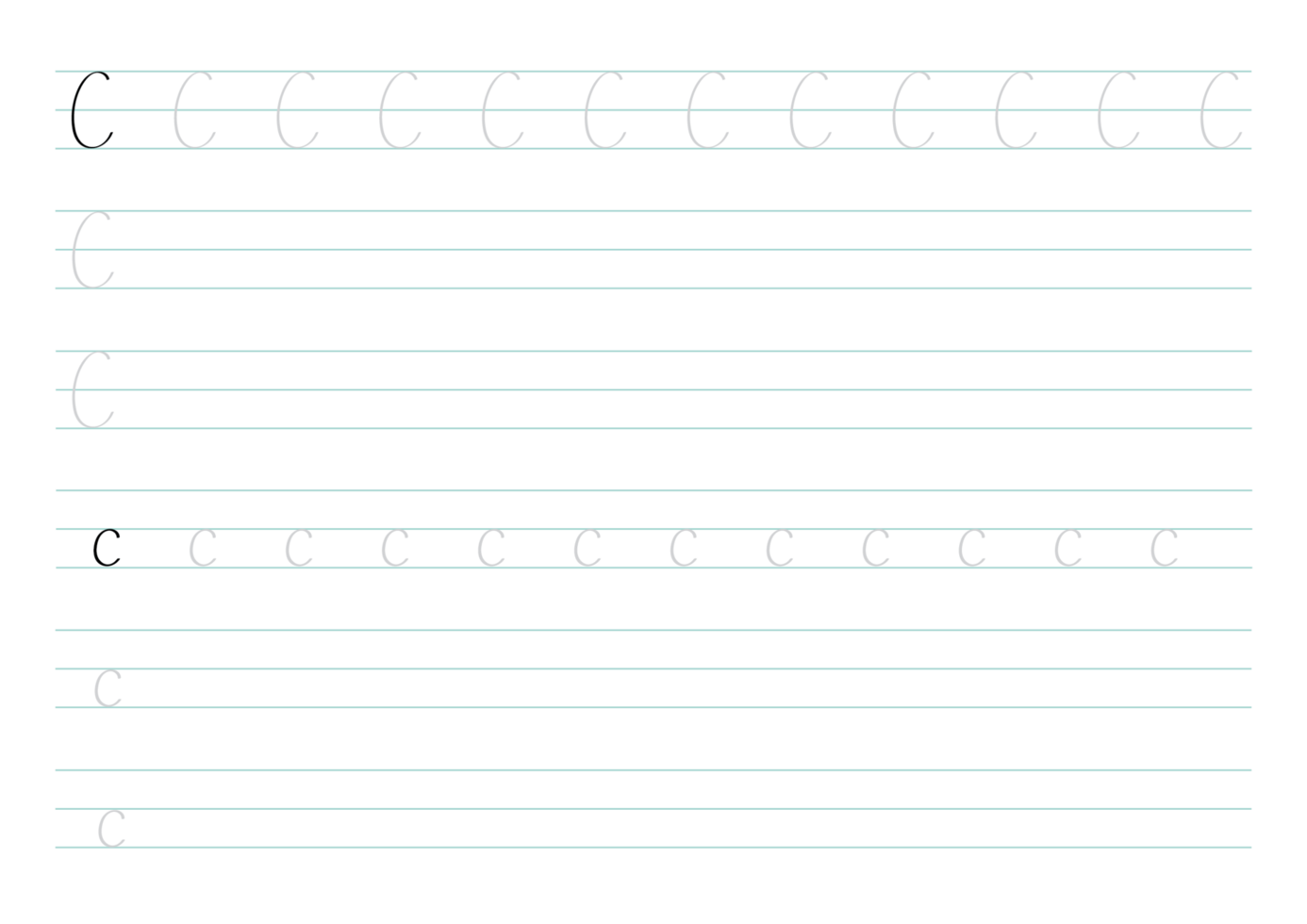 Letter C for kids to practice png