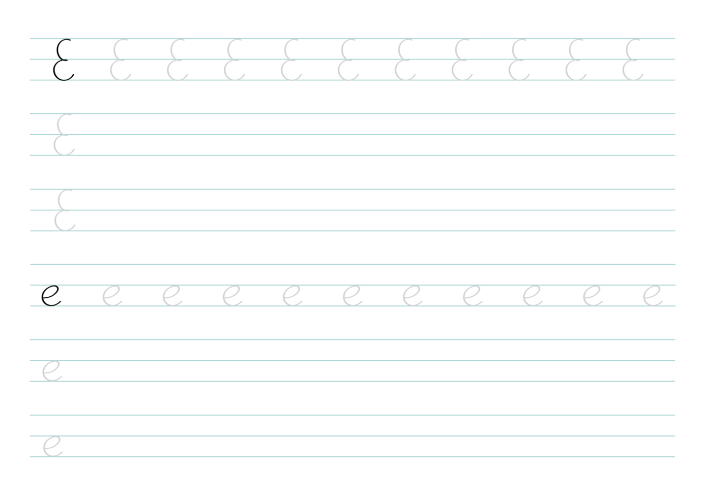 Letter E for kids to practice png
